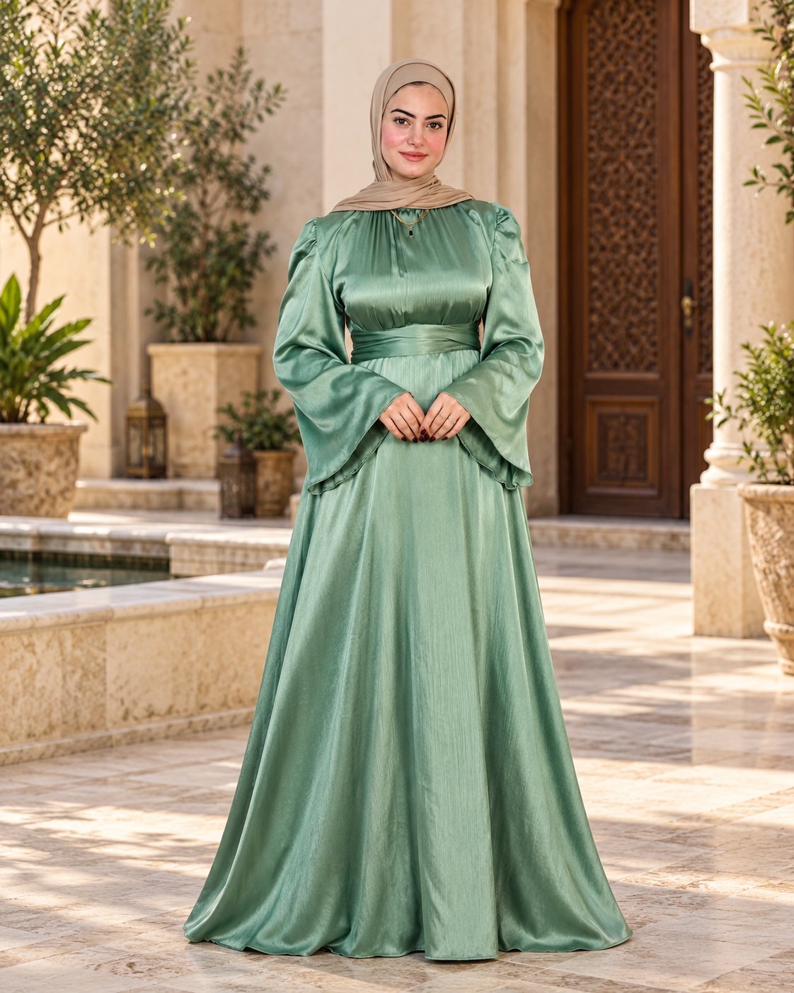 فستان ستان يوريا - سيج