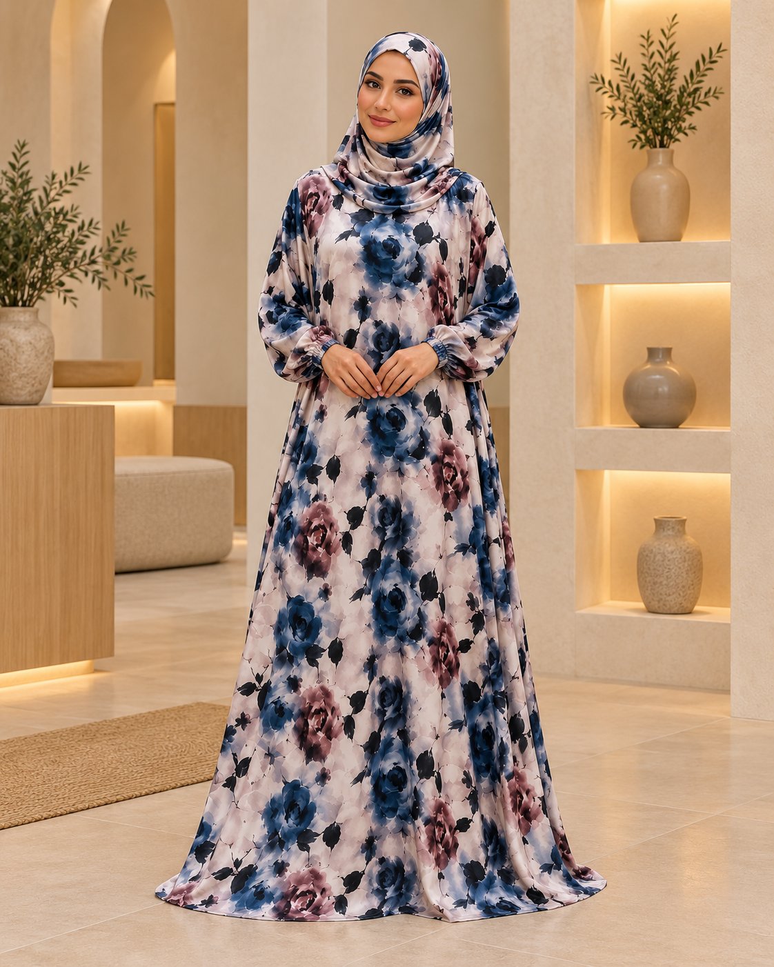 إسدال ستان أرماني - كحلي بورد موف